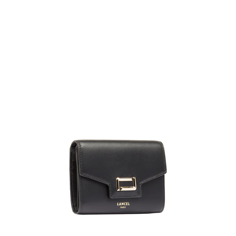 ANGÈLE - Noir - Portefeuille compact à rabat