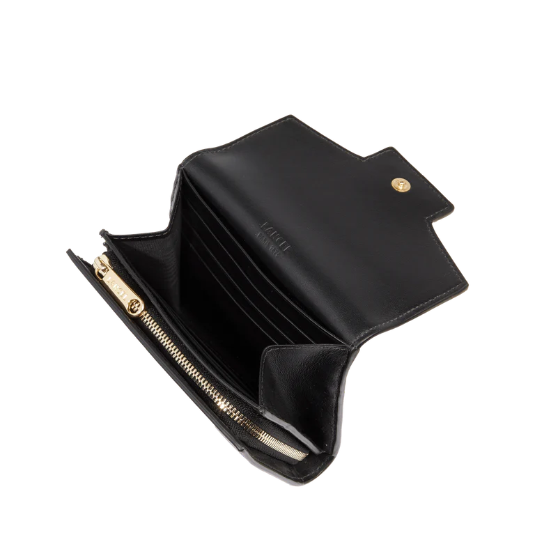 ANGÈLE - Noir - Portefeuille compact à rabat