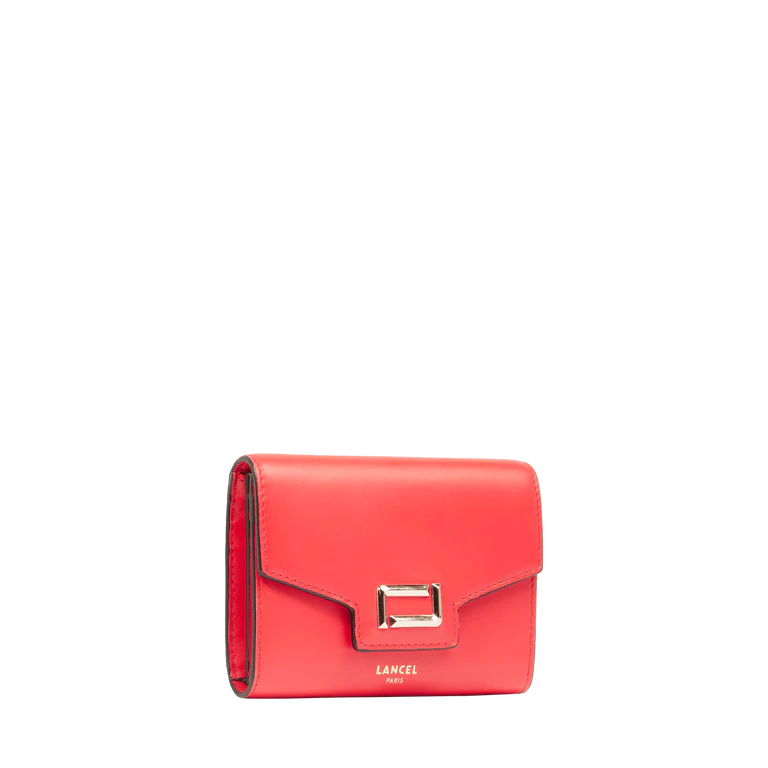 ANGÈLE - Rouge baiser - Portefeuille compact à rabat