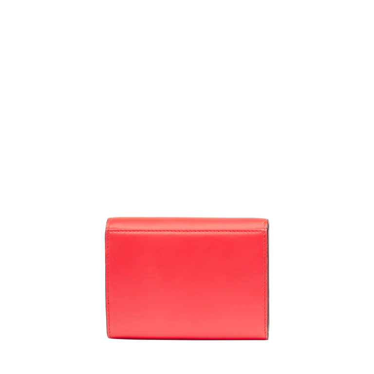 ANGÈLE - Rouge baiser - Portefeuille compact à rabat