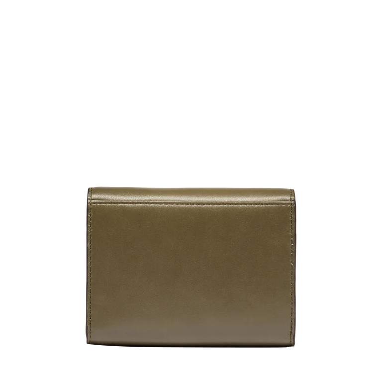 ANGÈLE - Kaki foncé - Portefeuille compact à rabat