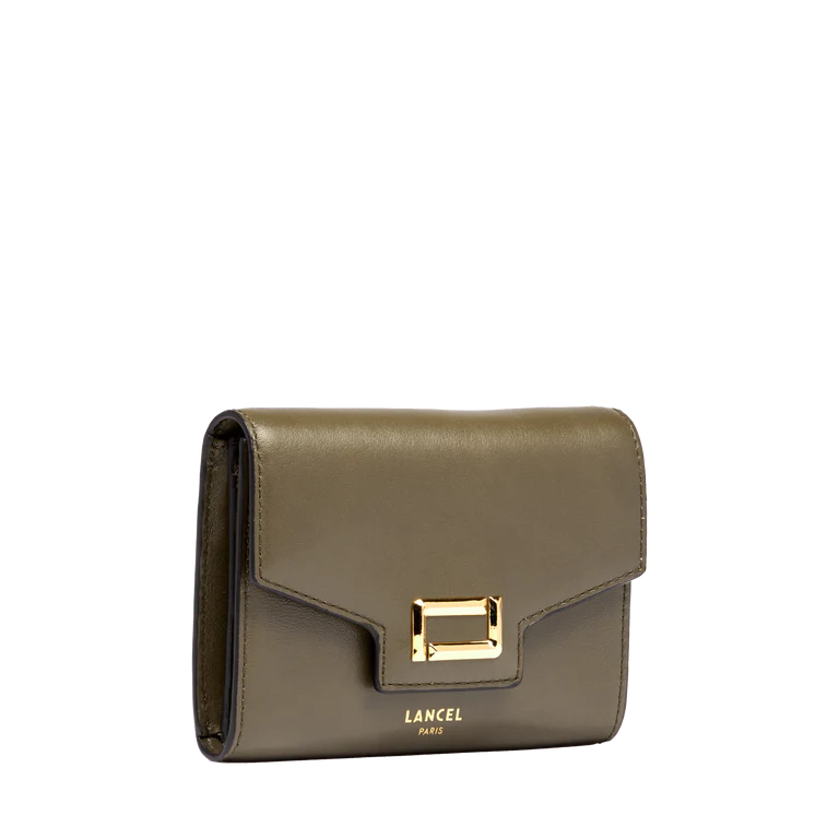 ANGÈLE - Kaki foncé - Portefeuille compact à rabat