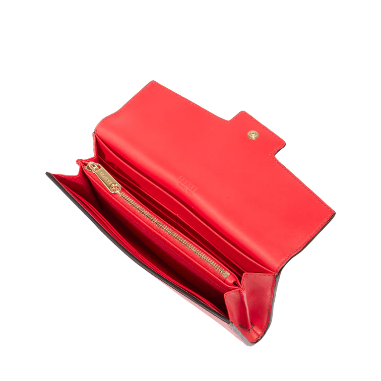 ANGÈLE - Rouge baiser - Portefeuille à rabat