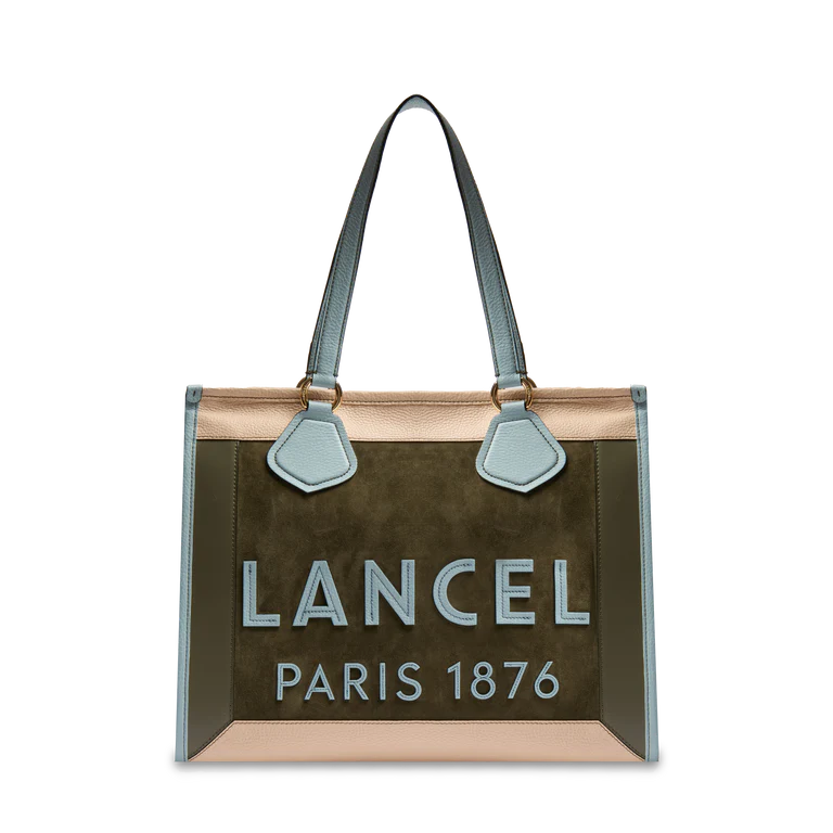 LANCEL TOTE - Multico Kaki foncé - Cabas zippé L