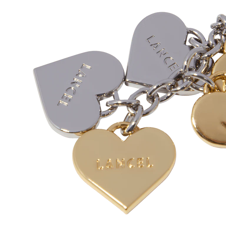 Porte clés - Nckl B/Or - Multi-Cœurs