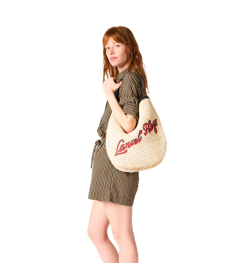 SUMMER MANIA - Naturel/Noir - Sac Hobo M