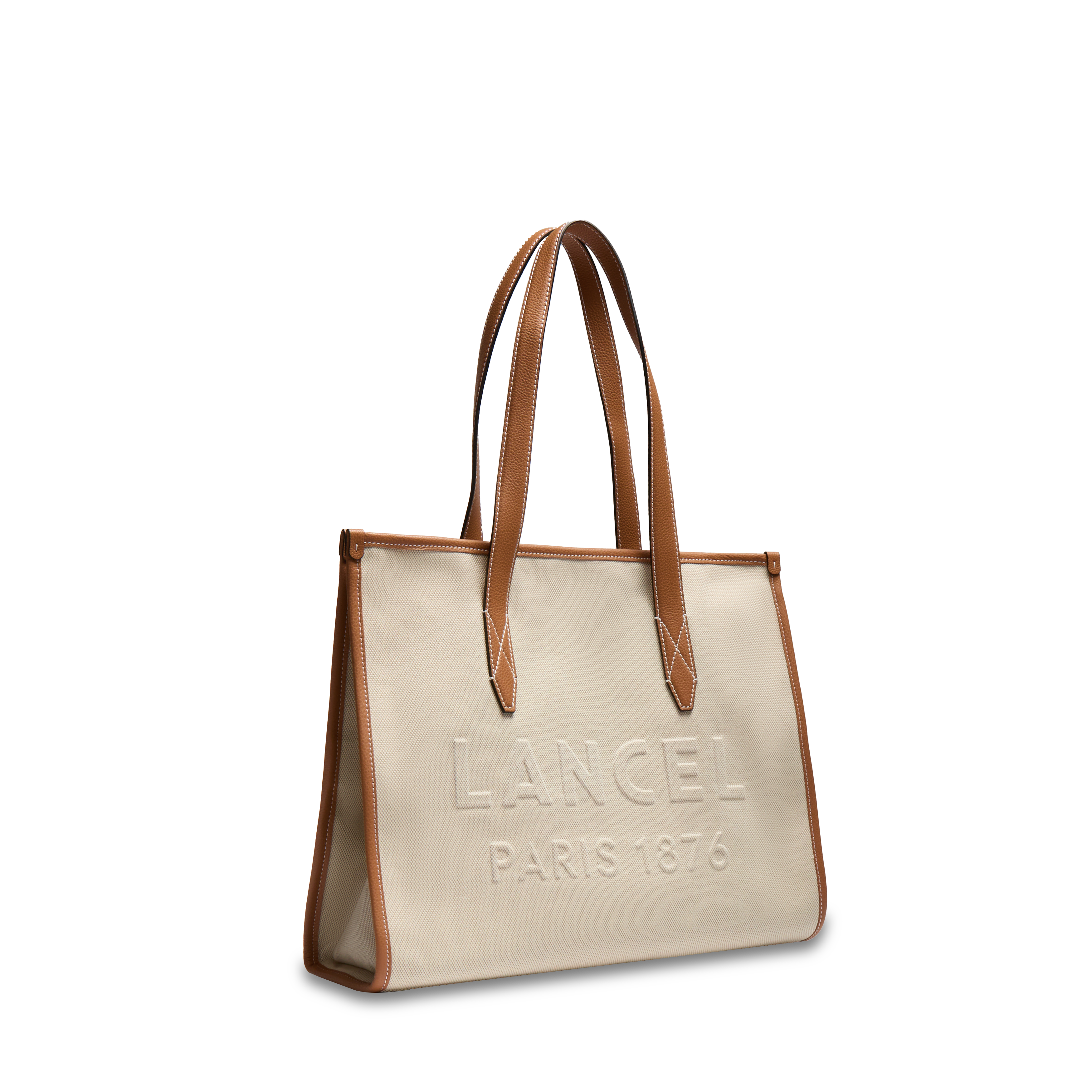 JOUR DE LANCEL - Naturel/Camel -SAC CABAS L ZIP À DOUBLE TRANSPORT