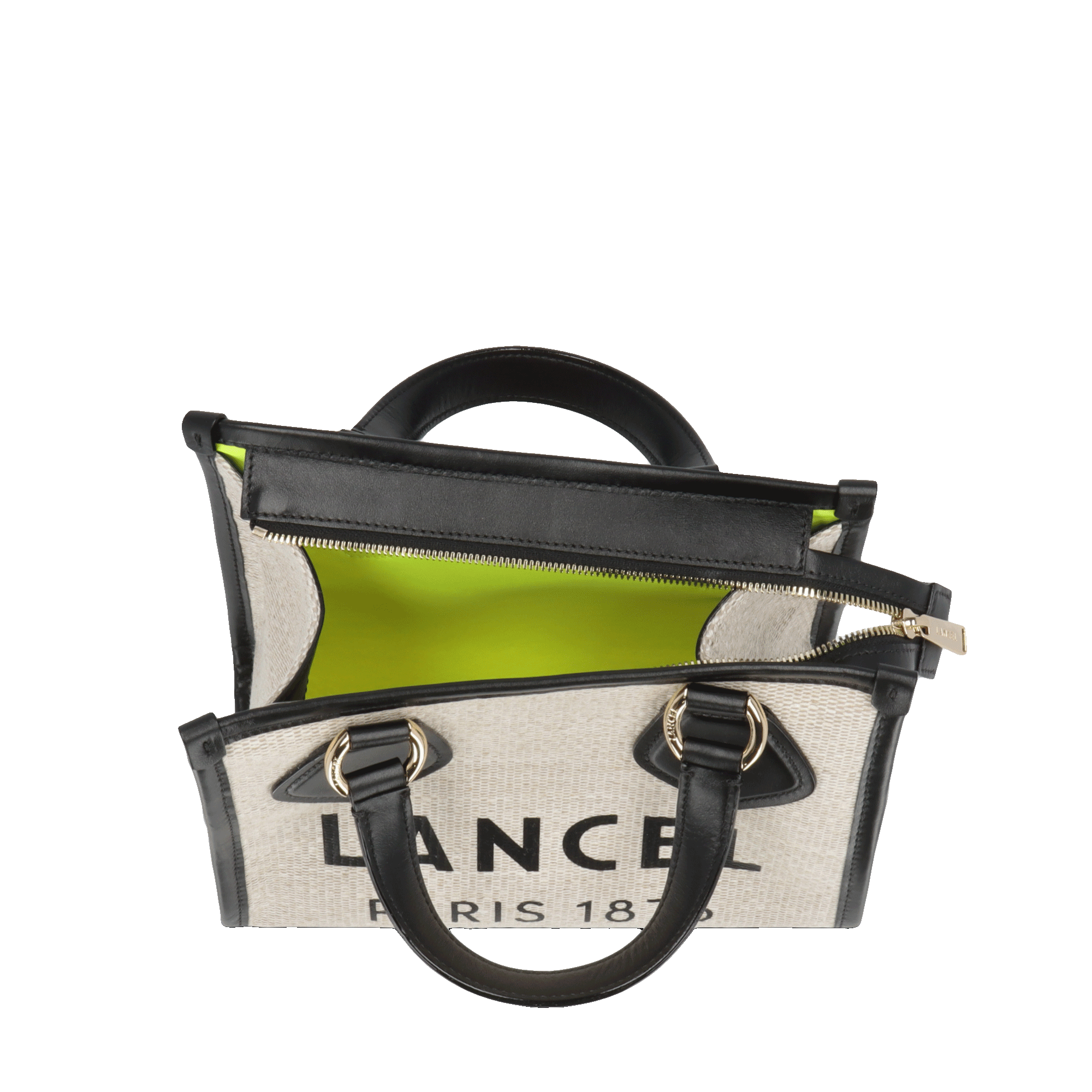 SUMMER TOTE - Nat/Noir - Petit modèle zippé