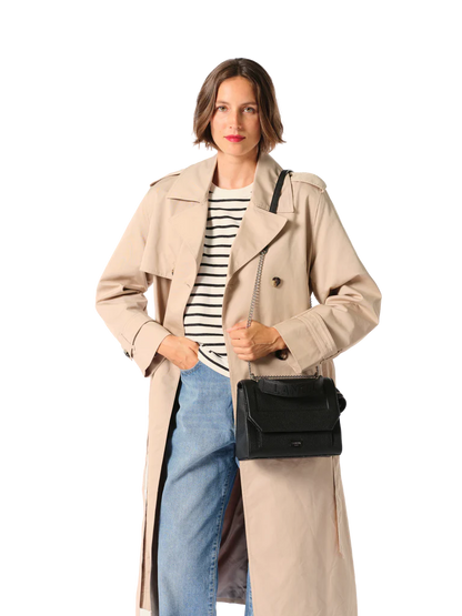 NINON - Noir - Sac rabat M