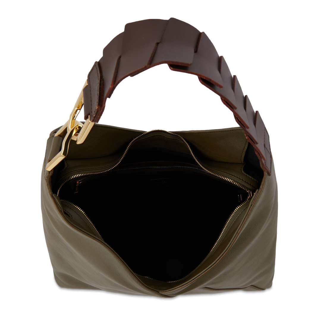 PAGODE - Dark Kaki - Sac hobo zippé