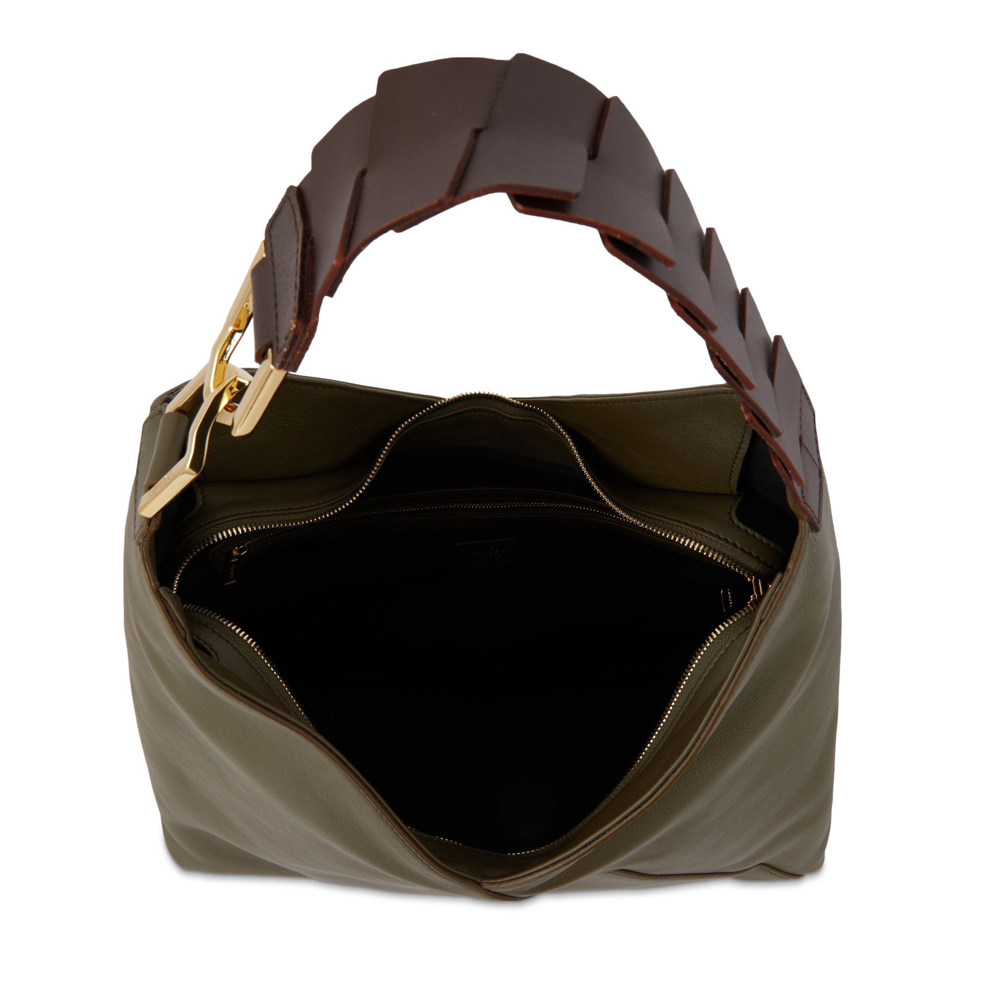 PAGODE - Dark Kaki - Sac hobo zippé