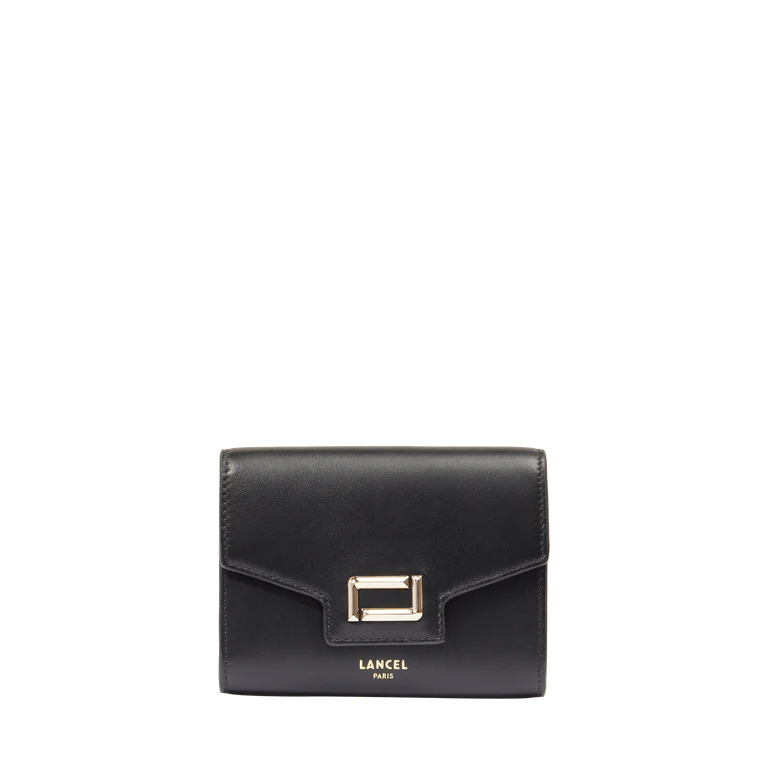 ANGÈLE - Noir - Portefeuille compact à rabat