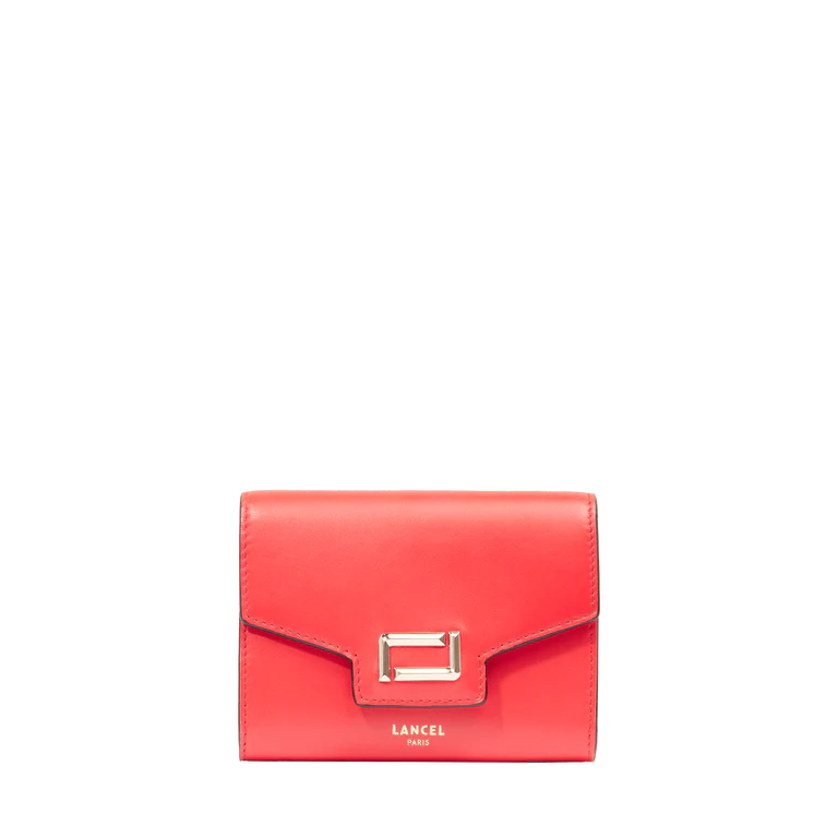 ANGÈLE - Rouge baiser - Portefeuille compact à rabat