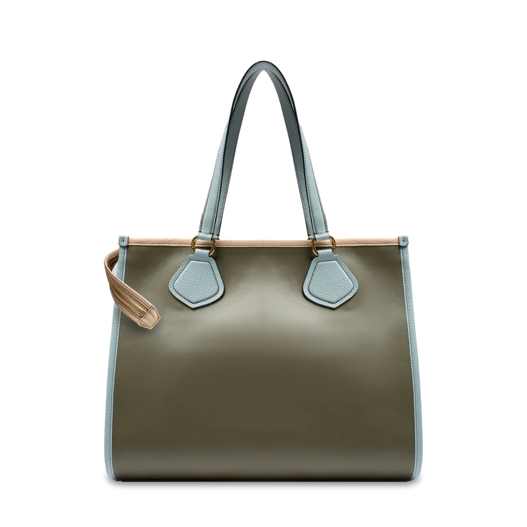 LANCEL TOTE - Multico Kaki foncé - Cabas zippé L