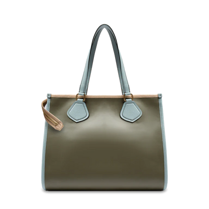 LANCEL TOTE - Multico Kaki foncé - Cabas zippé L
