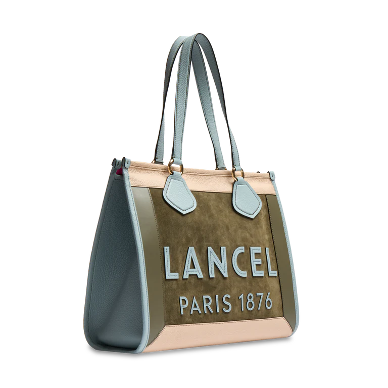 LANCEL TOTE - Multico Kaki foncé - Cabas zippé L