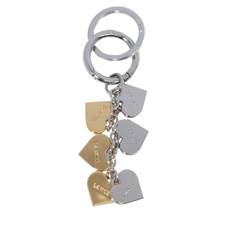 Porte clés - Nckl B/Or - Multi-Cœurs