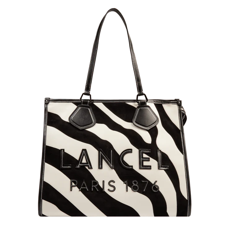 LANCEL TOTE - Noir/Blanc- Cabas zippé L