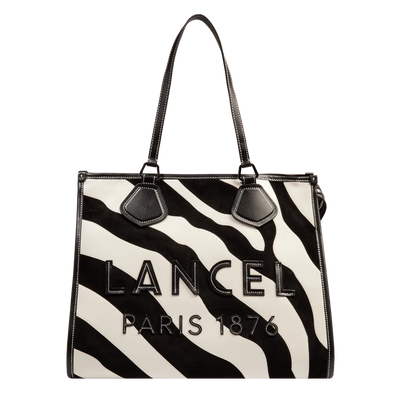 LANCEL TOTE - Noir/Blanc- Cabas zippé L