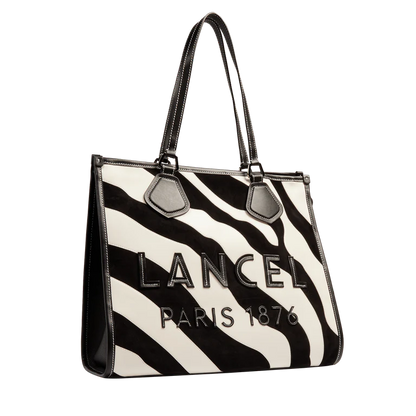 LANCEL TOTE - Noir/Blanc- Cabas zippé L