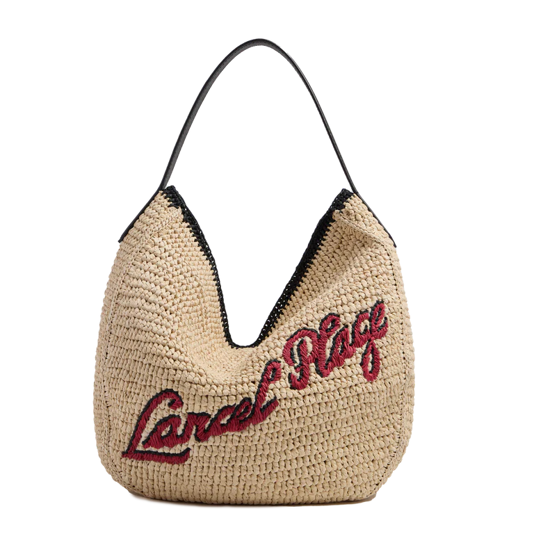 SUMMER MANIA - Naturel/Noir - Sac Hobo M