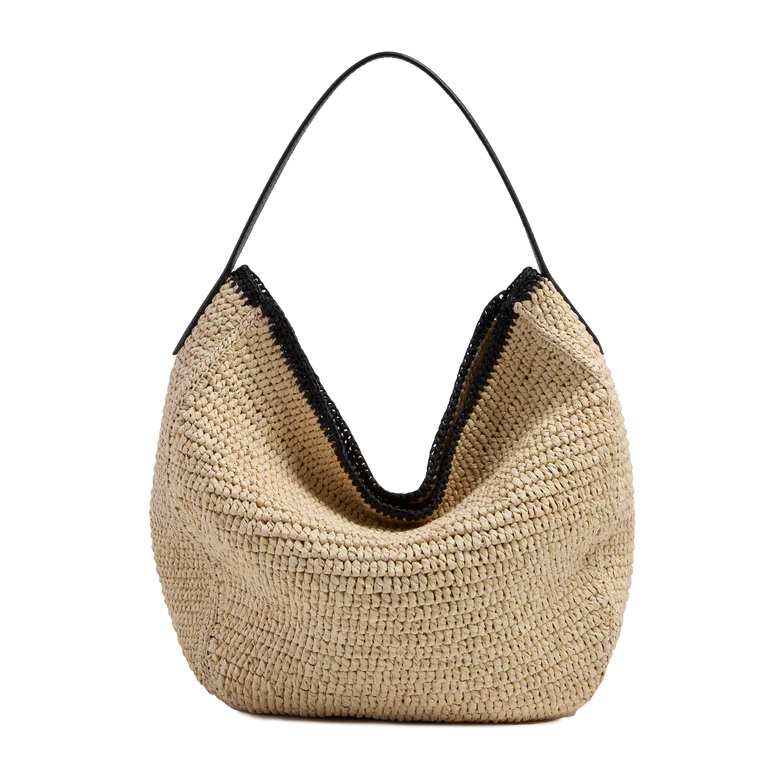 SUMMER MANIA - Naturel/Noir - Sac Hobo M