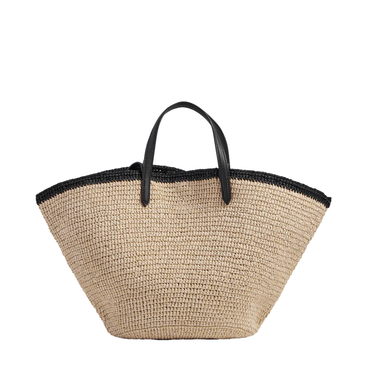 SUMMER MANIA - Naturel/Noir - SAC CABAS L DOUBLE PORTAGE