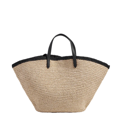 SUMMER MANIA - Naturel/Noir - SAC CABAS L DOUBLE PORTAGE