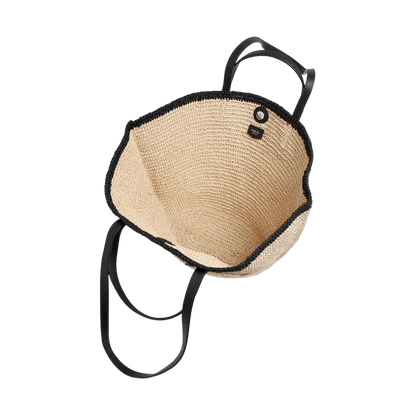 SUMMER MANIA - Naturel/Noir - SAC CABAS L DOUBLE PORTAGE