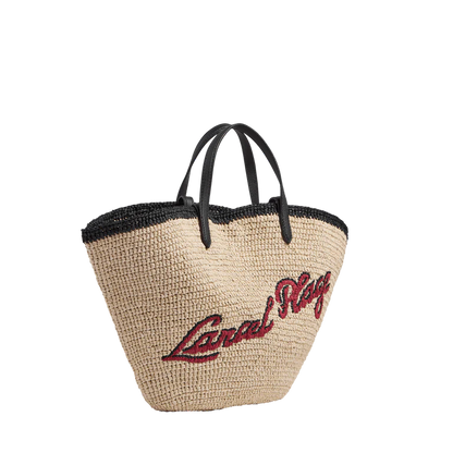 SUMMER MANIA - Naturel/Noir - SAC CABAS L DOUBLE PORTAGE