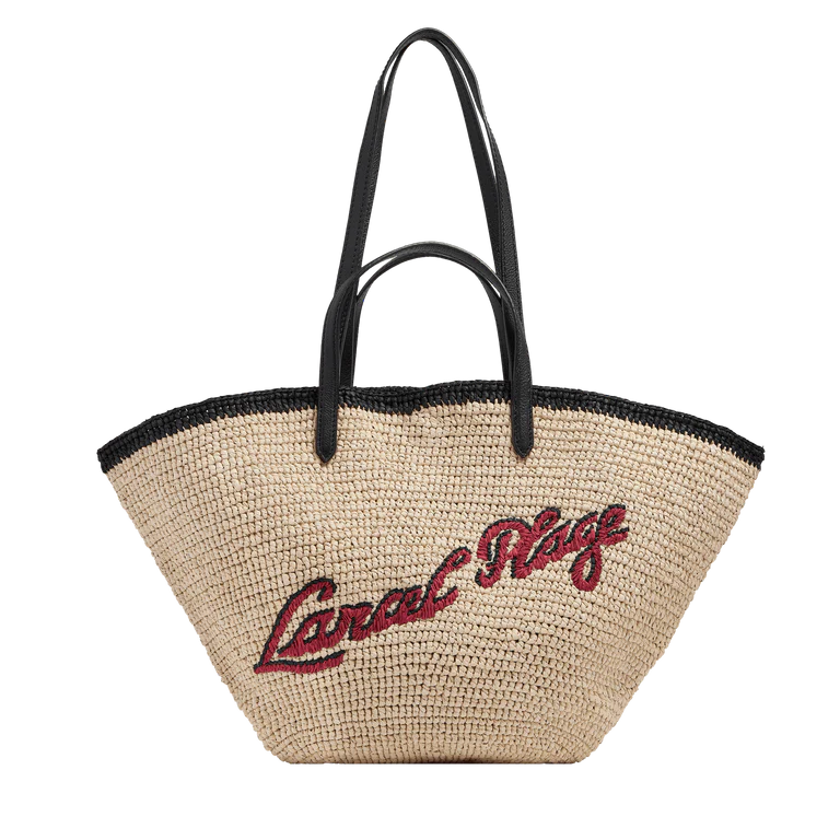 SUMMER MANIA - Naturel/Noir - SAC CABAS L DOUBLE PORTAGE