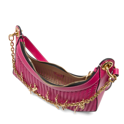 CROISETTE - Rose Sorbet - SAC M ZIP DOUBLE AVEC CHARMES