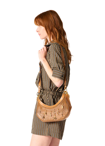 CROISETTE - Camel - SAC M ZIP DOUBLE AVEC CHARMES