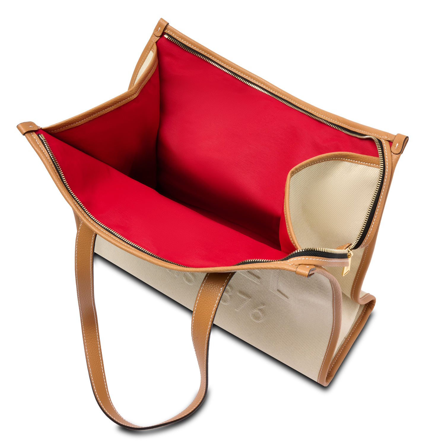 JOUR DE LANCEL - Naturel/Camel -SAC CABAS L ZIP À DOUBLE TRANSPORT