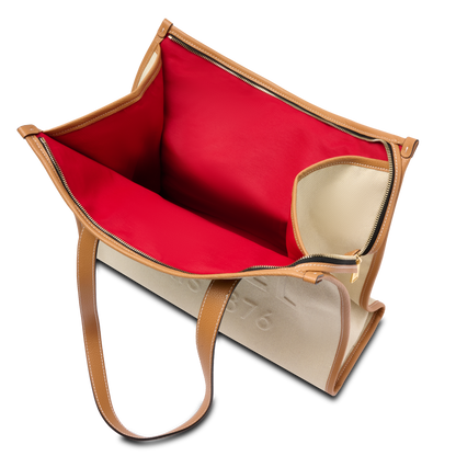 JOUR DE LANCEL - Naturel/Camel -SAC CABAS L ZIP À DOUBLE TRANSPORT