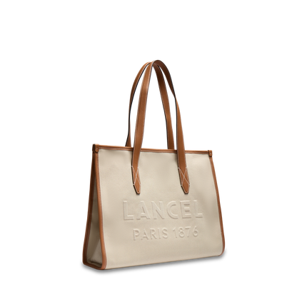 JOUR DE LANCEL - Naturel/Camel -SAC CABAS L ZIP À DOUBLE TRANSPORT