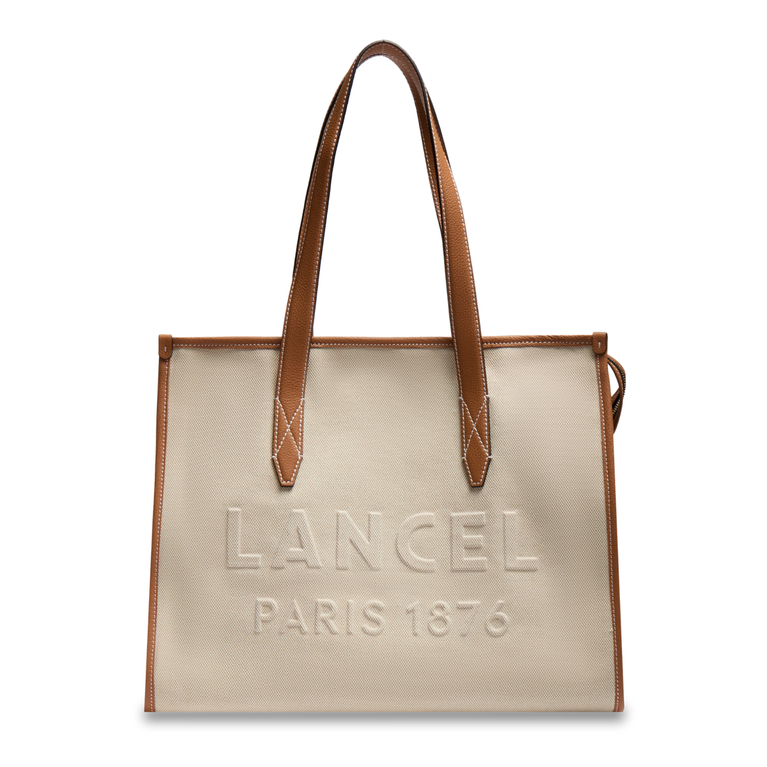JOUR DE LANCEL - Naturel/Camel -SAC CABAS L ZIP À DOUBLE TRANSPORT