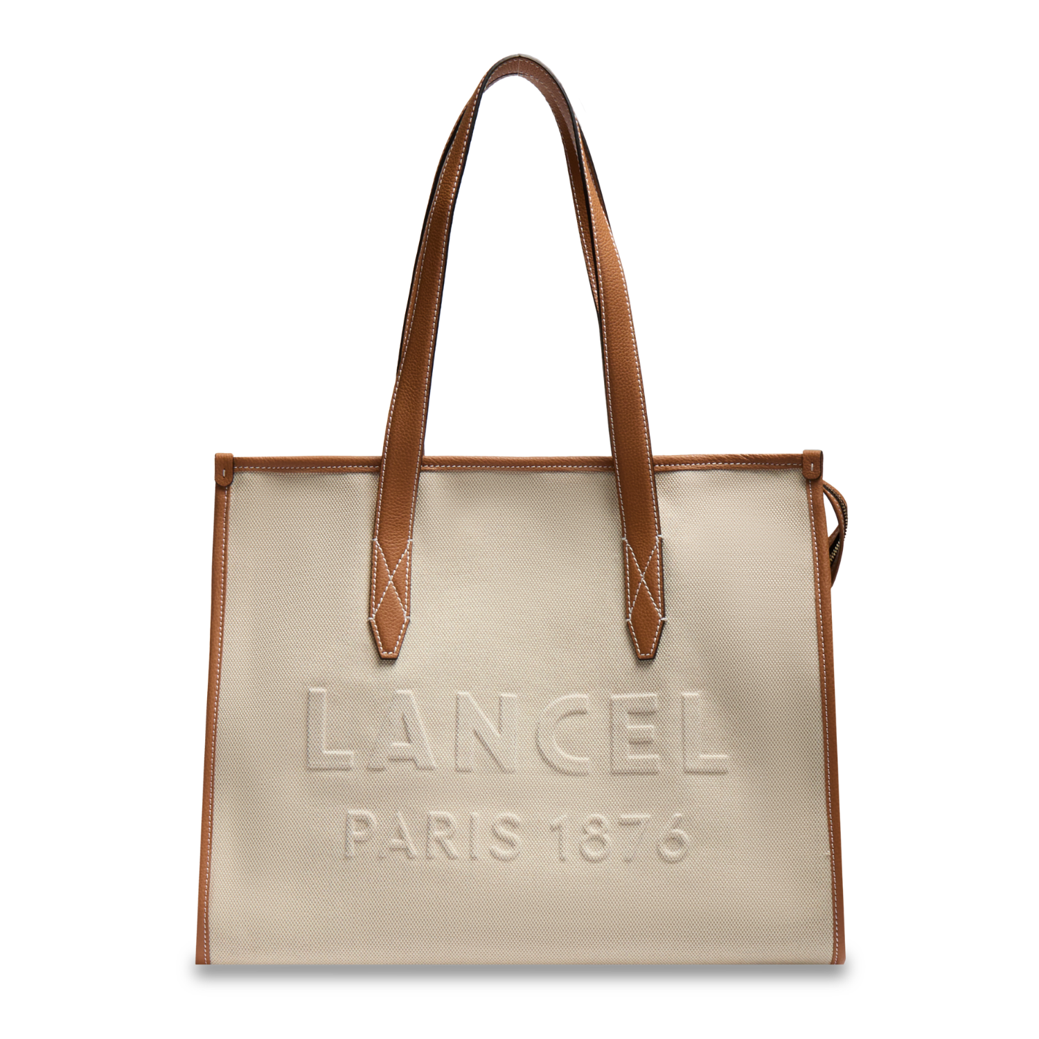 JOUR DE LANCEL - Naturel/Camel -SAC CABAS L ZIP À DOUBLE TRANSPORT
