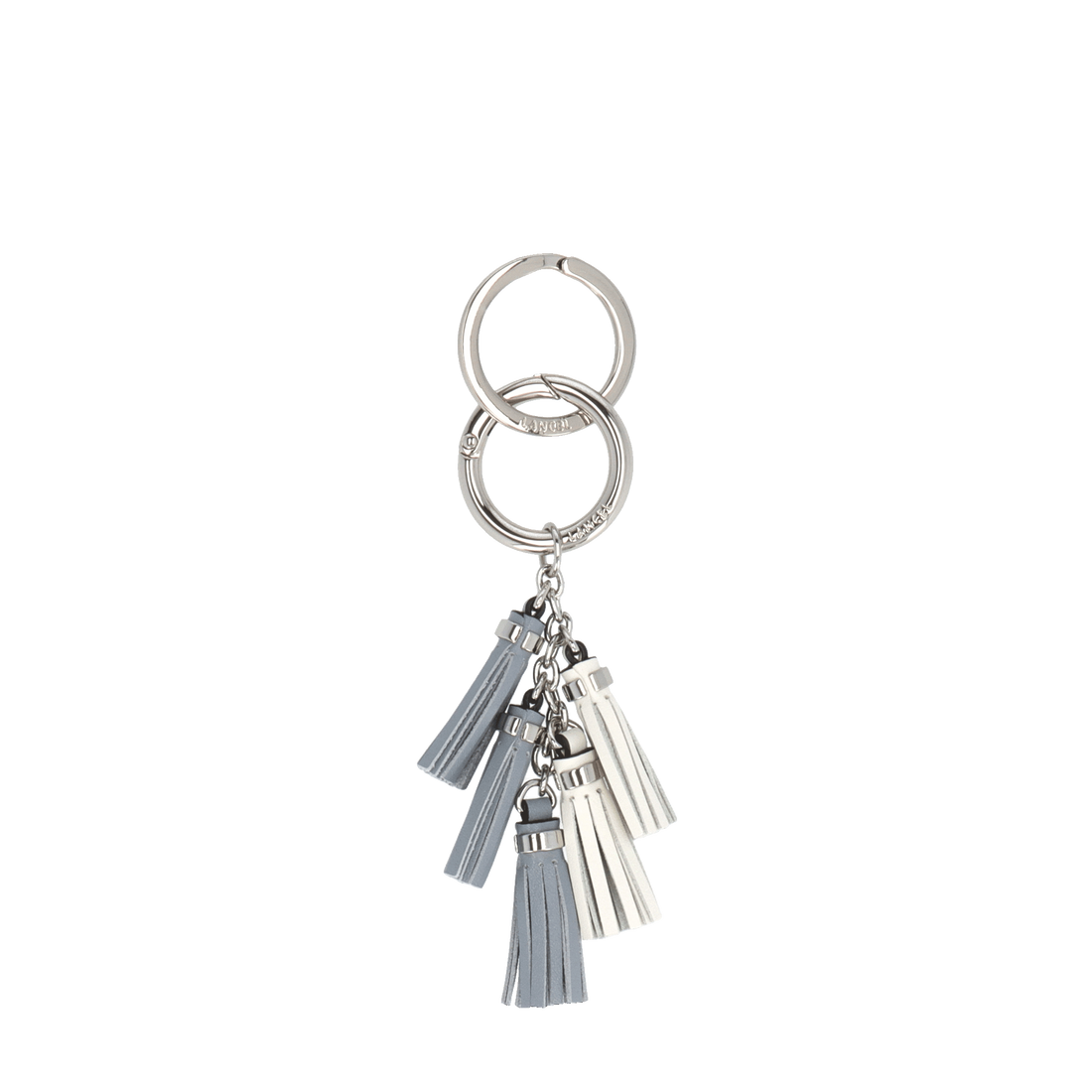Porte clés - Gift - Pompon bleu acier/neige