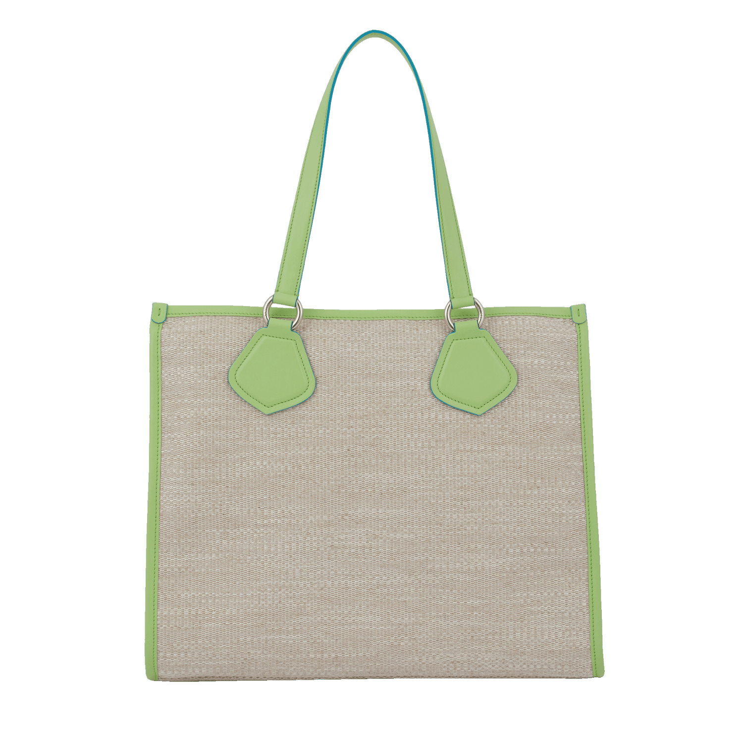 SUMMER TOTE - Nat/Apple green - Grand modèle