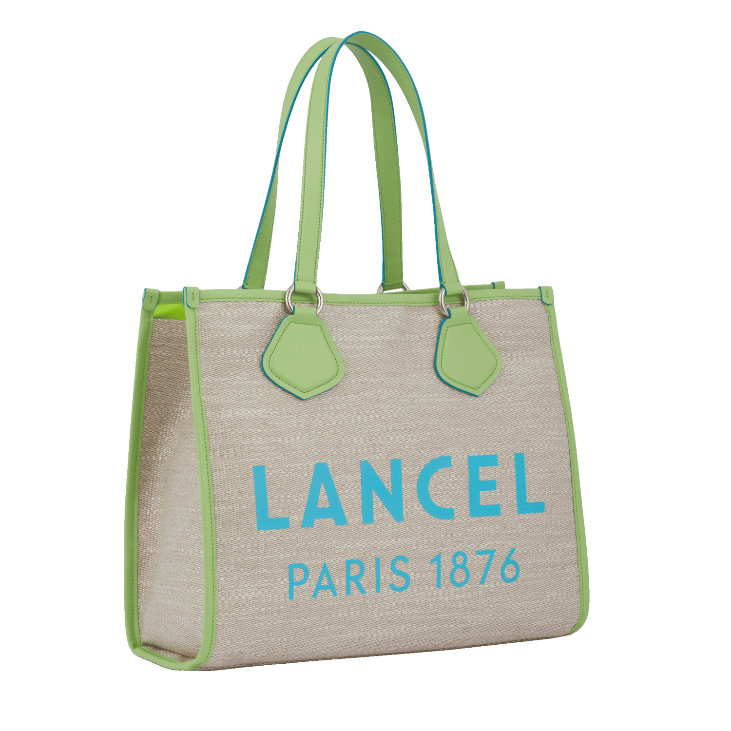 SUMMER TOTE - Nat/Apple green - Grand modèle