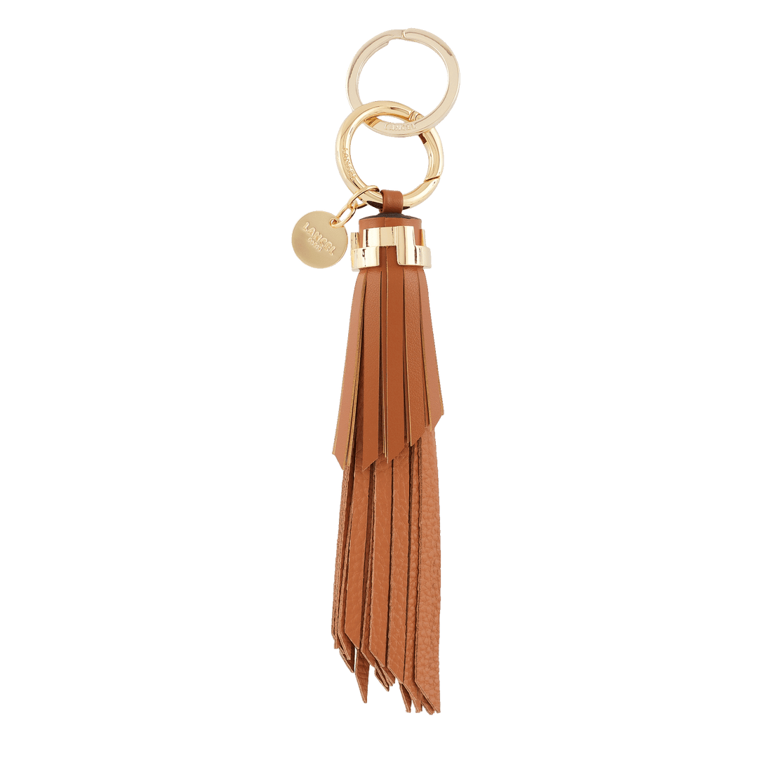 Porte-clés Lancel base tag en métal et cuir A10396