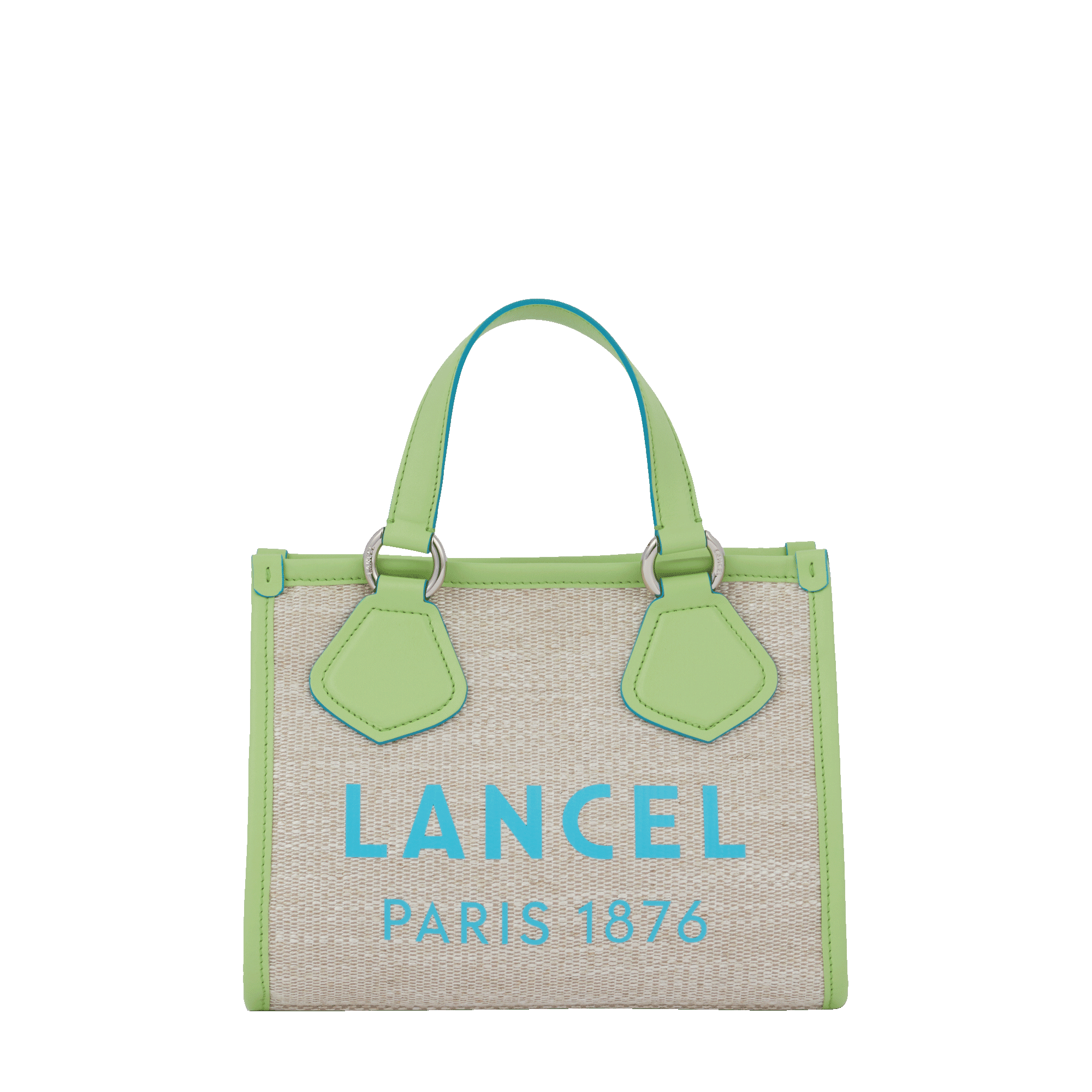 SUMMER TOTE - Nat/Apple green - Petit modèle zippé