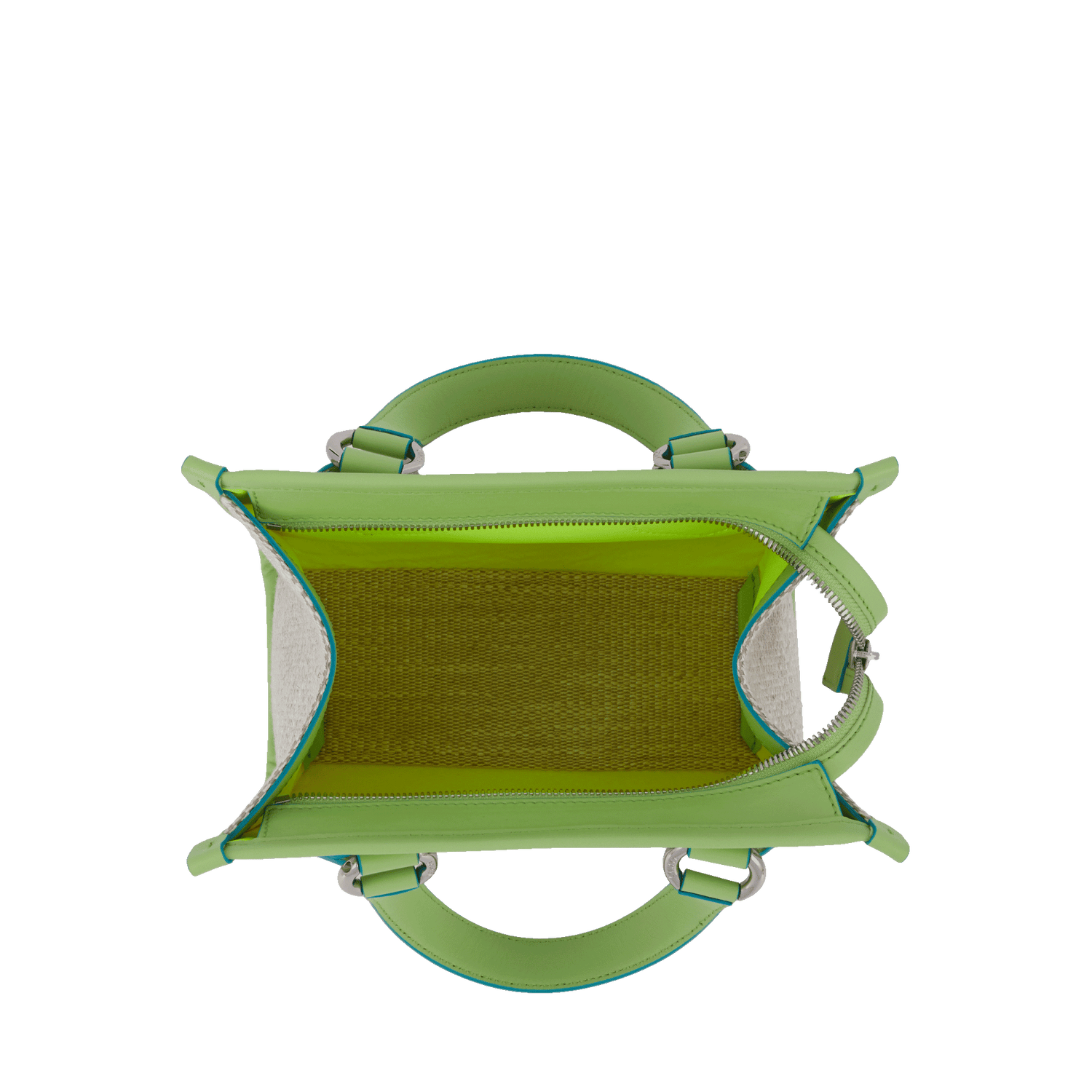 SUMMER TOTE - Nat/Apple green - Petit modèle zippé